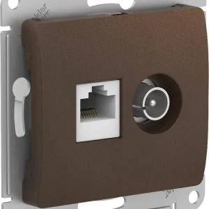 Systeme Electric Glossa Шоколад Розетка двойная TV + компьютерная RJ45, кат. 5Е