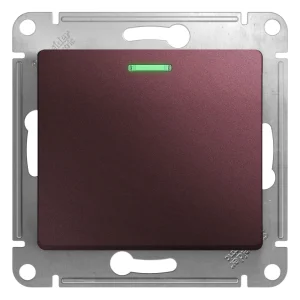 Systeme Electric Glossa Баклажановый Выключатель 1-клавишный с подсветкой, сх.1а, 10AX