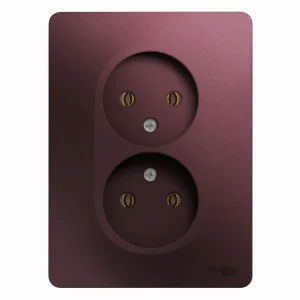 Systeme Electric Glossa Баклажановый Розетка 2-ая б/з (в сборе)