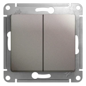 Systeme Electric Glossa Платина Выключатель 2-клавишный, сх.5, 10AX