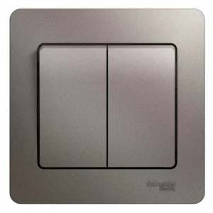 Systeme Electric Glossa Платина Выключатель 2-клавишный сх.5, 10AX (в сборе)