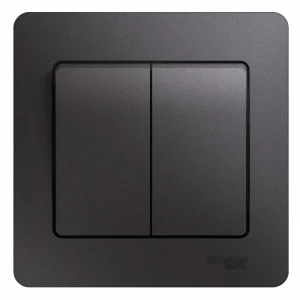 Systeme Electric Glossa Графит Выключатель 2-клавишный, сх.5, 10AX (в сборе)