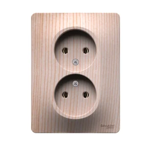 Systeme Electric Glossa Сосна Розетка двойная без заземления,16А, в сборе