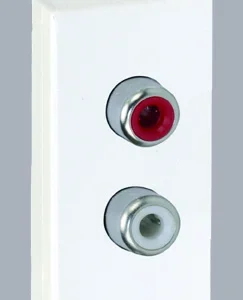 Simon Connect Белая Плата с 2-мя разъёмами RCA (чёрный, красный), 22,5х45мм