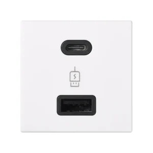 Simon Connect Белый Зарядное устройство USB A+C 18W, 230В~ K45