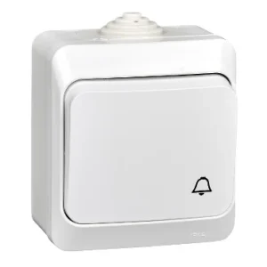 Systeme Electric Этюд наруж Бел Кнопка нажимная (сх.1) IP44