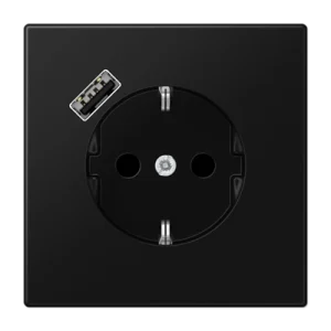 JUNG LS 990 Черный матовый Розетка с USB-зарядным устройством, тип A, SCHUKO