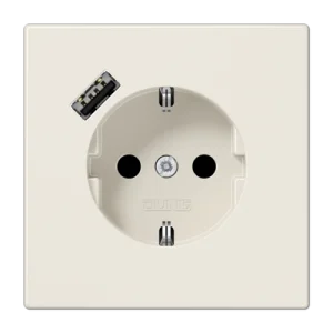 JUNG SCHUKO Слоновая кость, Розетка с USB-зарядным устройством, тип A; термопласт