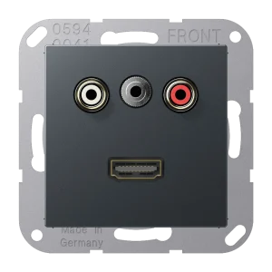 JUNG 2x Cinch Audio (RCA) / Stereo Jack (TRS 3.5 mm) / HDMI, матовый антрацит