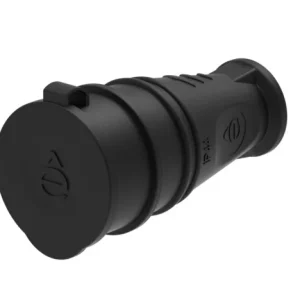 Systeme Electric MultiSet Черная Розетка 2К+З кабельная каучуковая 16А/250В IP44