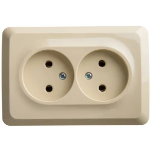 Systeme Electric Этюд наруж Крем Розетка 2-ая угловая б/з без шторок 16А 250B