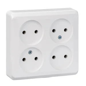 Systeme Electric Этюд наруж Бел Розетка 4-ая б/з без шторок