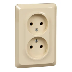 Systeme Electric Этюд Крем Розетка 2-ая б/з без шторок 16А 250B