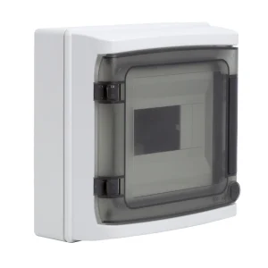 DKC RAM base Щиток настенный с дверцей 8 мод.,IP65, серый, с клеммным блоком 63А