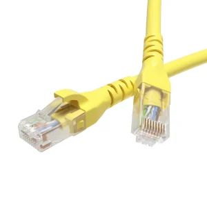 DKC Патч-корд неэкранированный CAT5E U/UTP 4х2, LSZH, желтый, 0.5м
