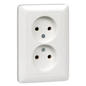 Systeme Electric ХИТ внутр Бел Розетка 2-ая б/з без шторок, 16А, 250В