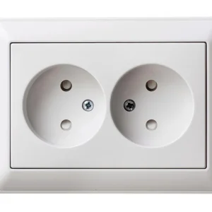 Systeme Electric Wessen 59 Бел Розетка 2-ая б/з (в сборе, с рамкой)