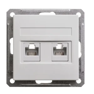 Systeme Electric Wessen 59 Бел Розетка 2-ая ТЛФ + компьютерная 5е (RJ11+RJ45)
