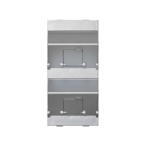 Simon Connect Алюминий Плата наклонная со шторками на 2 модуля MD (RJ45, оптоволокно), Cima-модуль 52x108мм